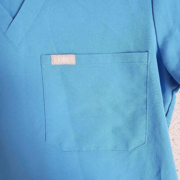 FIGS Women’s Blue Catarina One Pocket Short Sleeve Scrub Top Extra Small - Picture 5 of 5